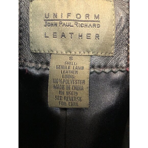 Uniform John Paul Richard Women's Black Genuine Leather Jacket Pre-Owned Size S - Picture 3 of 12